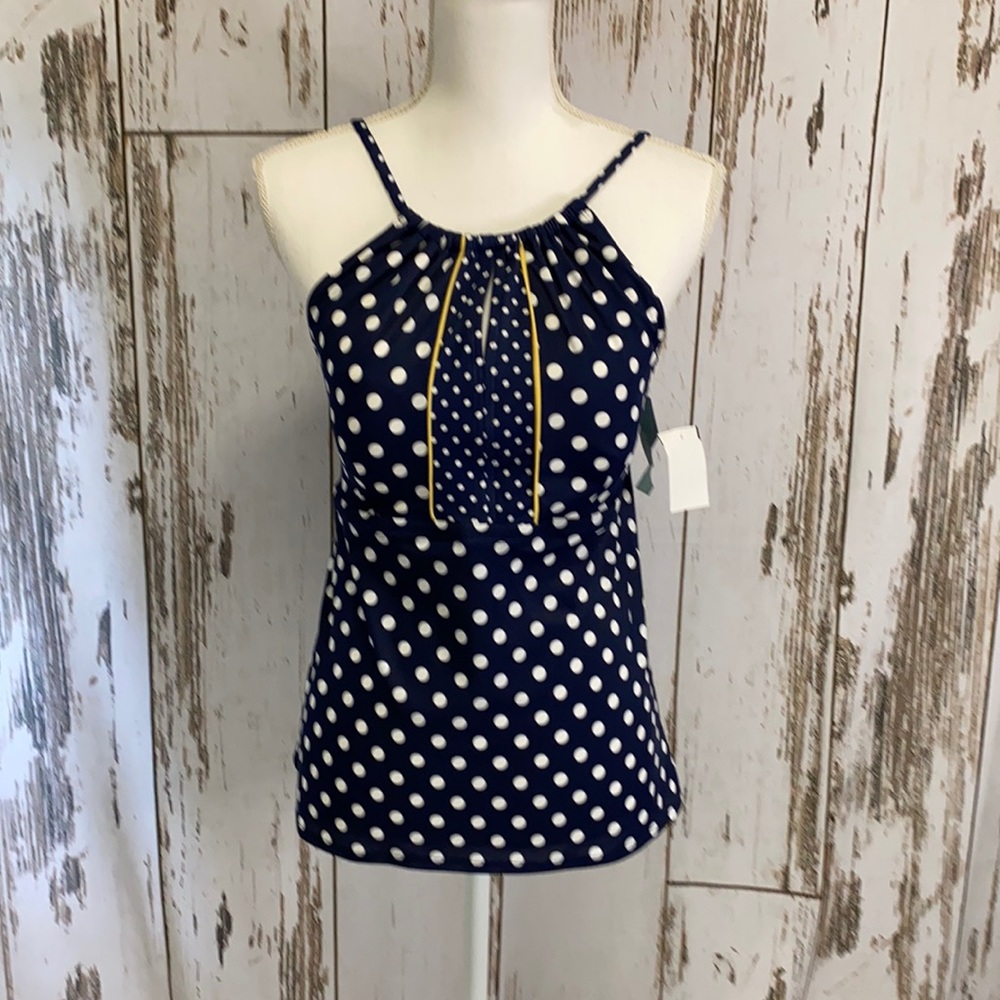 KIM ROGER'S Blue & White Tankini Top